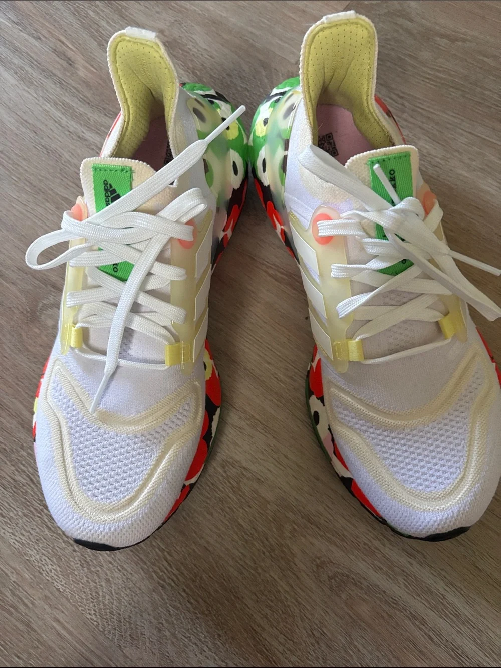 adidas White Green Pink Accent Women's Sneakers